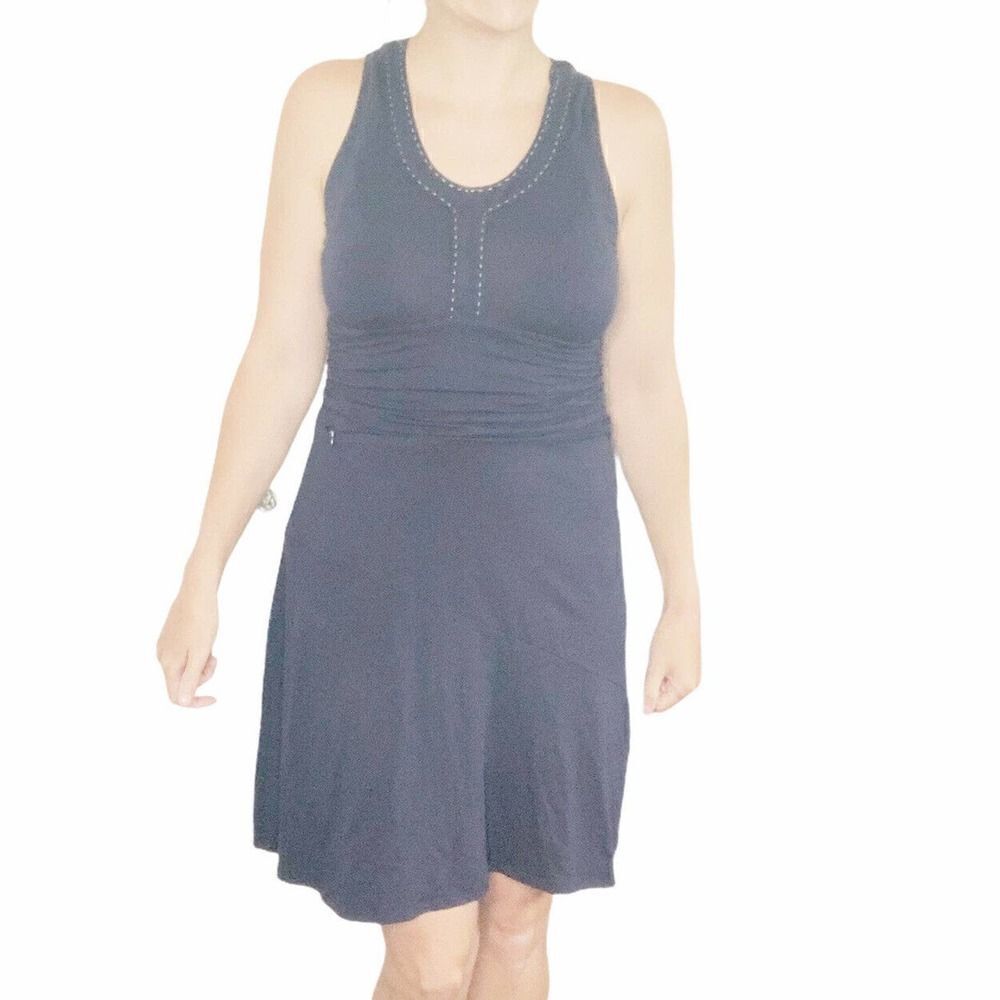 Athleta Sleeveless Tank Dress Navy Blue Pocket- S - Picture 2 of 10
